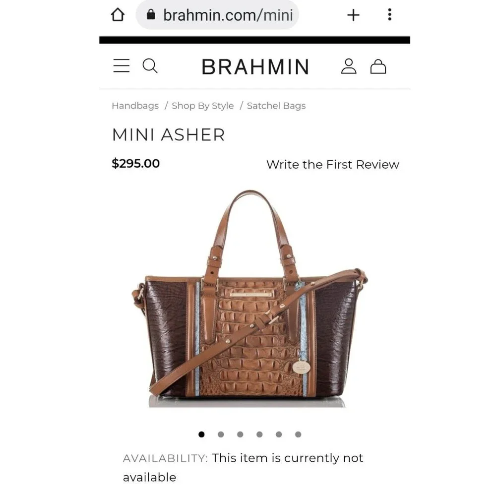 Brahmin Mini Asher Satchel & Ady Wallet. Toasted Almond Garrone Embossed Leather - Picture 2 of 16